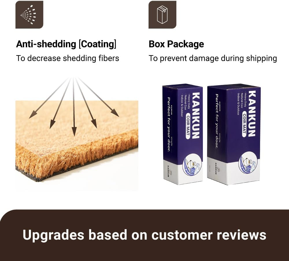 Halloween Coco Coir Door Mat with Heavy Duty Backing, Welcome Doormat (17" X 30"), Doormat Entrance (Welcome1 - Halloween)