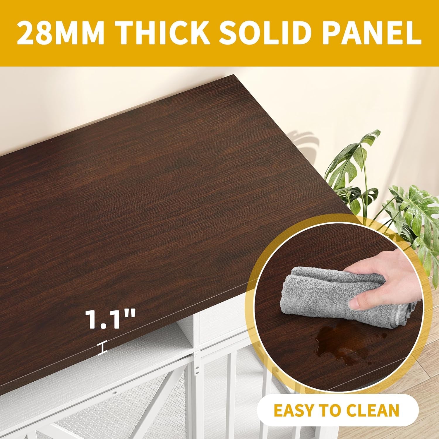 63 Inch Double Dog Crate Furniture for 2 Dogs, Heavy Duty Wooden Dog Crate TV Stand with Charging Station, Dog Kennel Indoor Furniture Double Sliding Barn Door Design Ideal for 2 Dogs, White