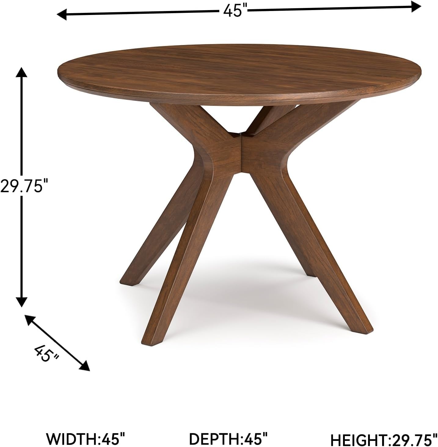 Lyncott Traditional round Dining Room Table, Seats up to 4, Brown