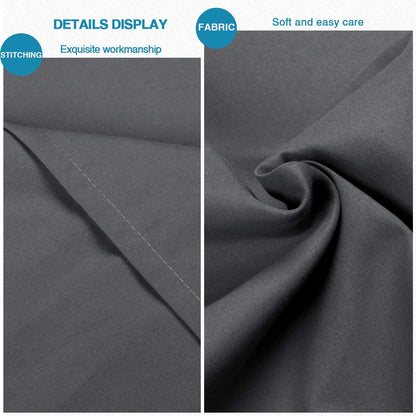 Microfiber King Pillow Shams Set of 2, Fade, Wrinkle and Shrinkage Resistant Soft Pillow Covers with Envelope Closure Euro Sham Covers (Dark Grey, 20X36 Inches)