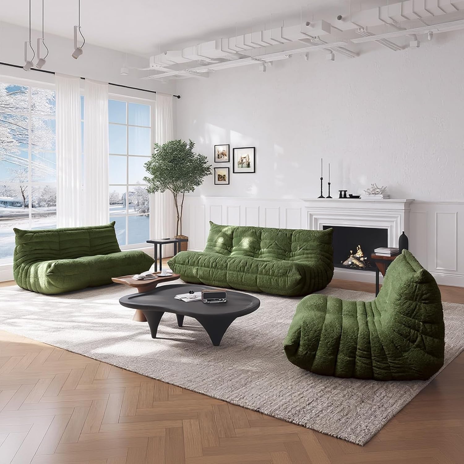 Bean Bag Chairs for Adults, Giant Beanbag Chair with Memory Foam, Comfy Lounge Chair Lazy Sofa for Apartment, Living Room, Bedroom, Office(Teddy Fabric)