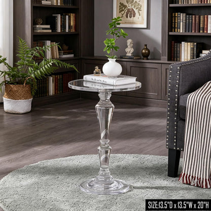 Furniture Acrylic Side Table, Acrylic End Table for Drinking Food,Clear Modern Small Tables for Living Room Bedroom Lobby,13.5''X13.5''X20'' High,9.48Lbs