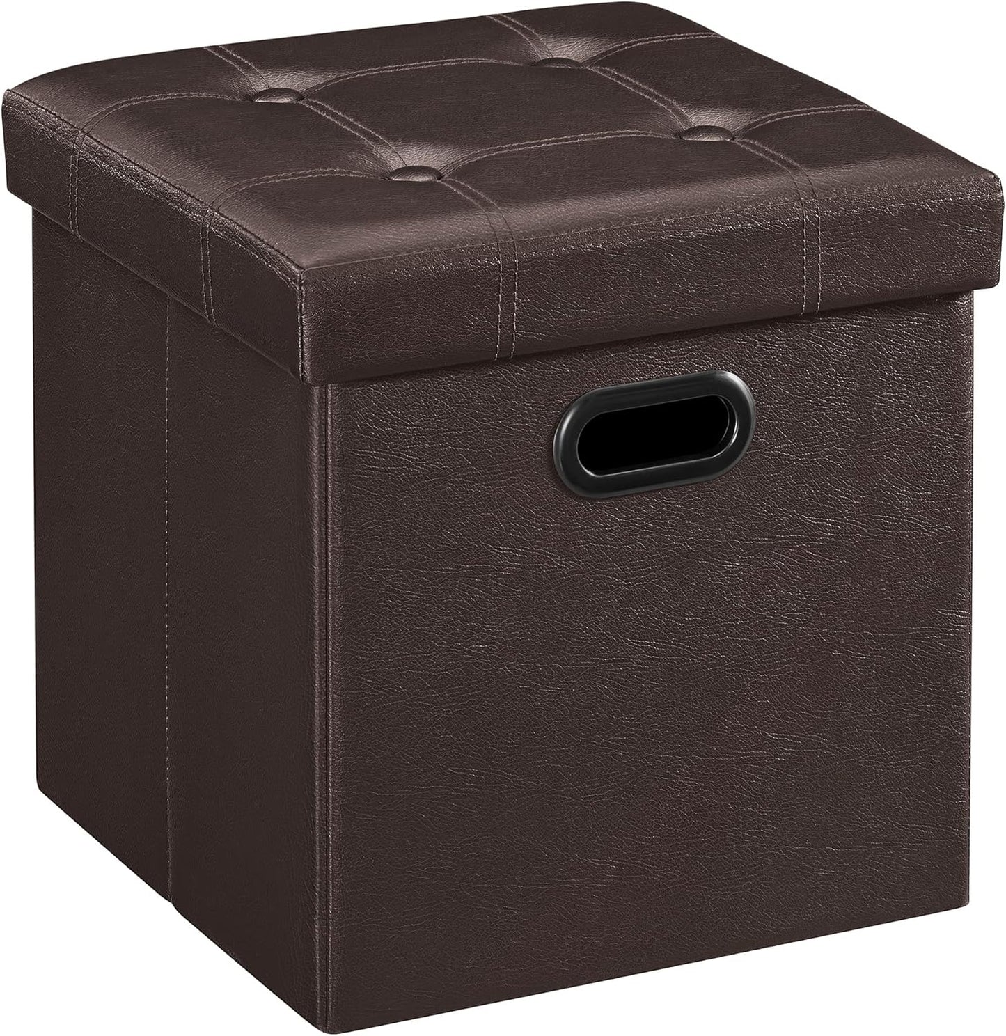 MAZIE Collection - 43 Inches Storage Ottoman Bench with Flipping Lid, Storage Chest with Iron Frame Support, Load 660 Lb, for Living Room, Bedroom, Synthetic Leather, Black ULSF75BK