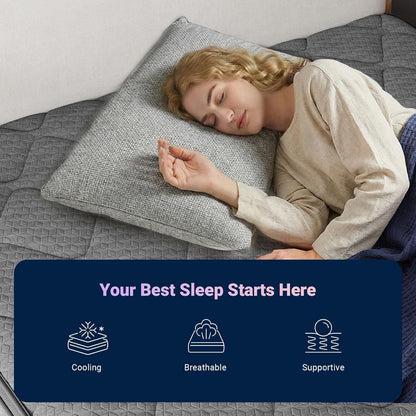 12 Inch King Size Mattress, Hybrid Mattress with Smarts Coil™ Pocket Springs for Targeted Support and Nanogel™ Memory Foam for Cool Night Sleep & Motion Isolation, Certipur-Us Certified