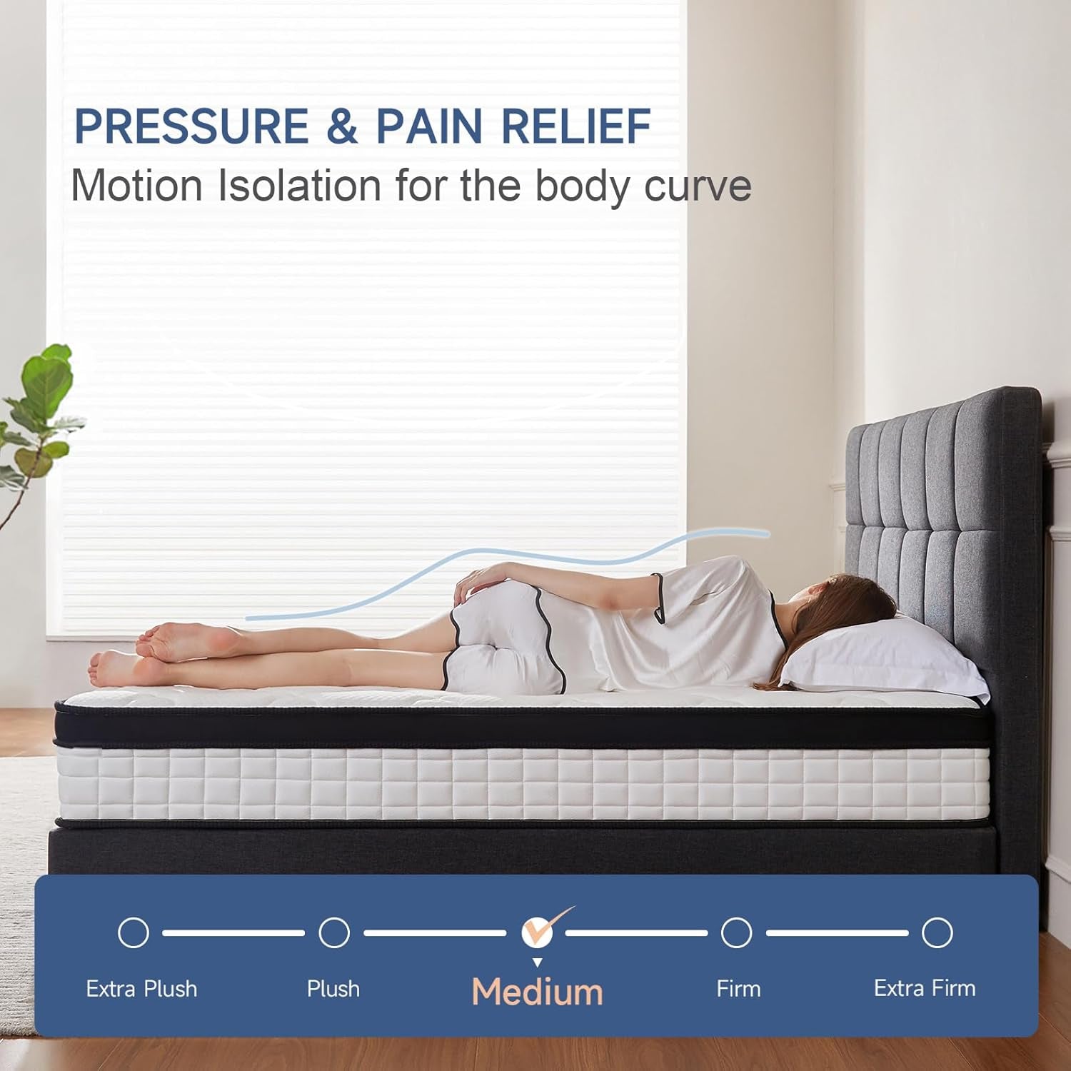 Full Size Mattress, 12 Inch Full Mattress in a Box, Hybrid Memory Foam & Individual Pocket Spring to Improve Sleep and Pain Relief, Certipur-Us Certified