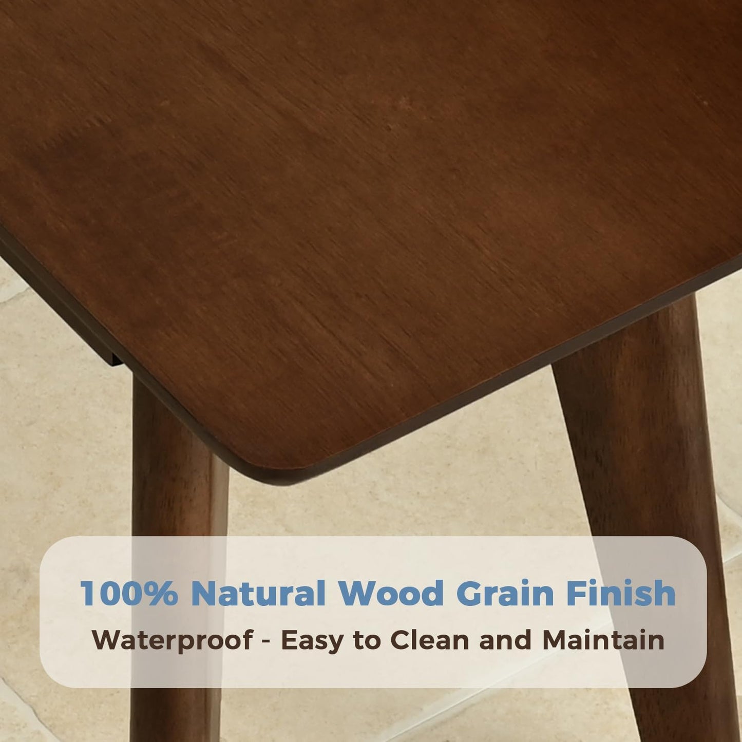 47 Inch Solid Wood Dining Bench, Table Bench for Bedroom, Midcentury Wooden Bench for Kitchen, Long Entryway Bench for Living Room, Walnut