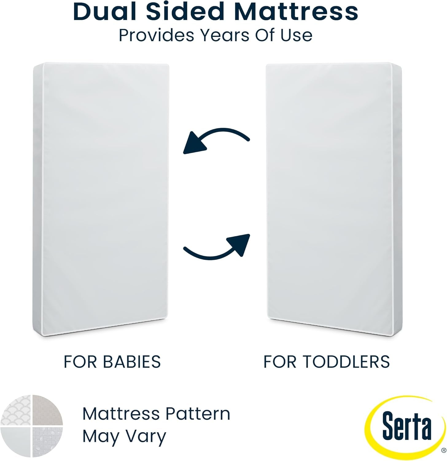 Serta Perfect Start Limited Dual Sided Baby Crib Mattress and Toddler Mattress, Breathable Fiber Core, GREENGUARD Gold Certified, Waterproof, 7 Year Warranty, Made in USA
