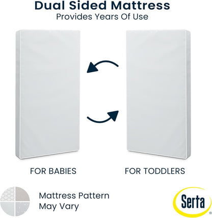 Serta Perfect Start Limited Dual Sided Baby Crib Mattress and Toddler Mattress, Breathable Fiber Core, GREENGUARD Gold Certified, Waterproof, 7 Year Warranty, Made in USA