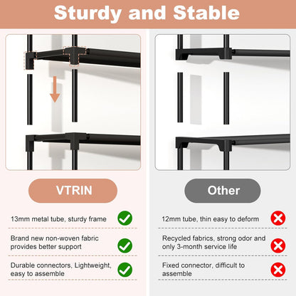 10 Tier Shoe Rack Tall Large Capacity Wide Shoe Organizer with Two Hooks Sturdy Metal Shoe Shelf for Entryway, Closet, Bedroom