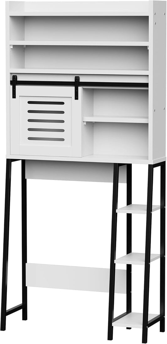 JY QAQA Storage Cabinet above the Toilet, Bathroom Storage Cabinet above the Toilet with Ssliding Doors, White