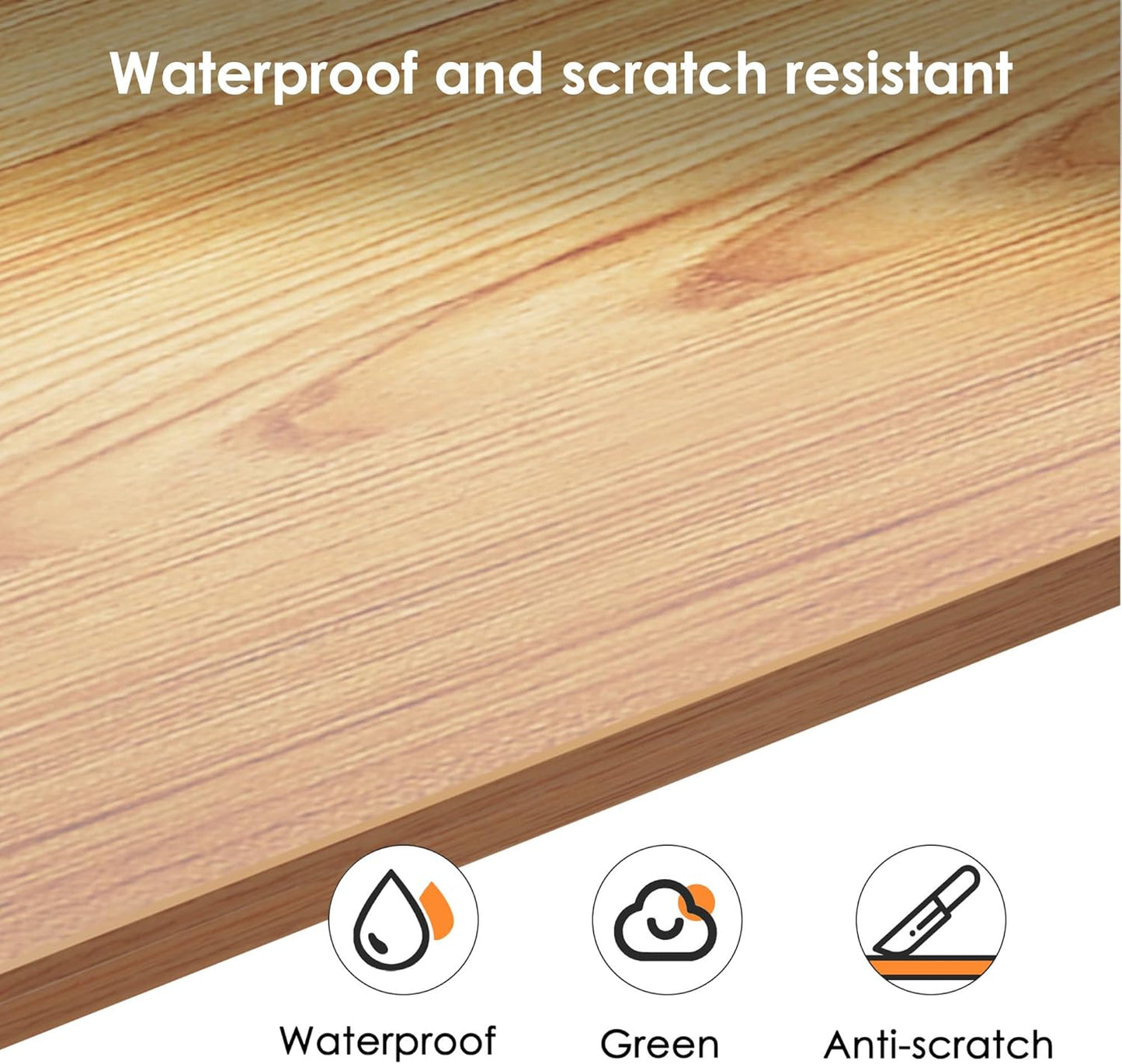 54.3 Inch Large Computer Desk, Modern Simple Style Desk for Home Office, Basic Writing Table for Study Student, Teak