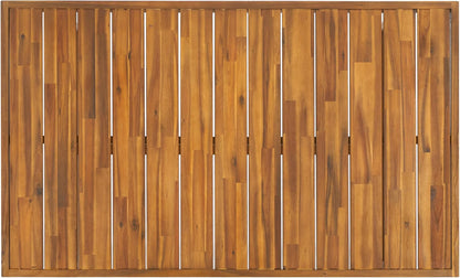 Outdoor Collection Duncan Natural Brown Slatted Top Solid Wood Coffee Table