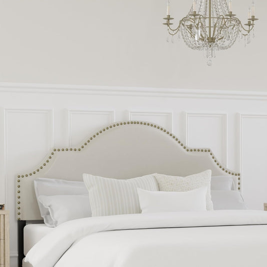 , Cynthia Upholstered Full/Queen Adjustable Headboard, Cream