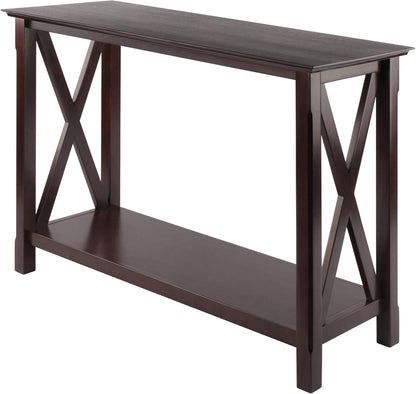 Xola Console Table with Shelf in Cappuccino, Thin Entryway Table for Hallway, Living Room, Elegant Furniture for Any Home Decor