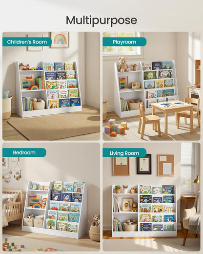 Book and Toy Storage Organizer, 5-Tier Montessori Kids Bookshelf and Toy Storage Shelf, for Children'S Room, Reading Nook, 11.8 X 40.8 X 31.5 Inches, Cloud White UGKR077WZ01