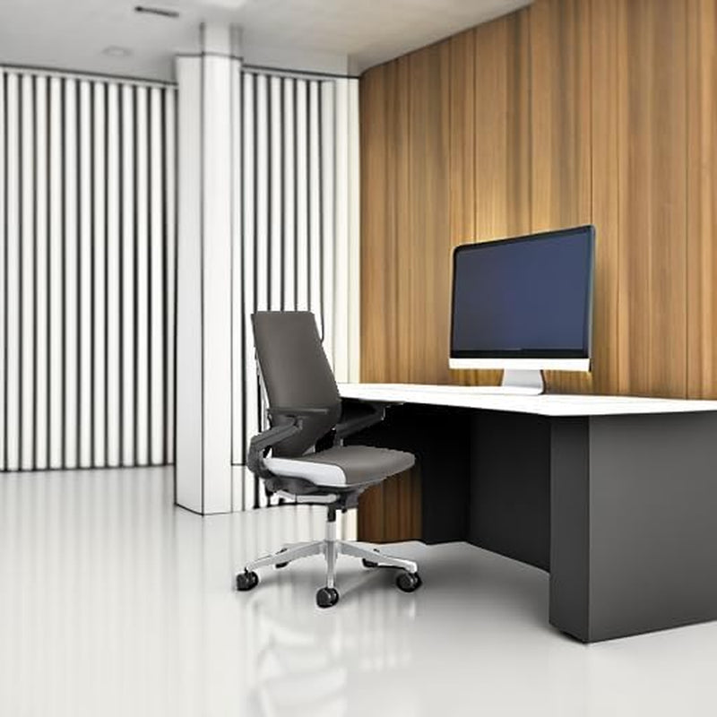 Gesture Office Chair - Ergonomic Work Chair with Wheels for Carpet - Comfortable - Intuitive-To-Adjust for Desk - 360-Degree Arms - Graphite Gray Fabric