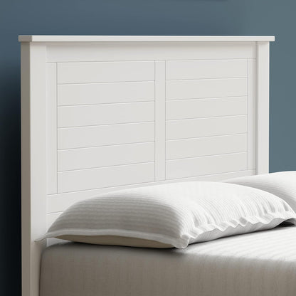 Campagne Wood Panel Headboard in White - Full Size