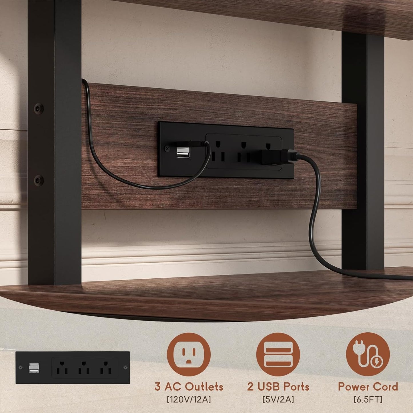 Record Player Stand with Vinyl Storage Cabinet, 22" Record Player Table up to 200 Albums, Large Wood Turntable Stand with Record Album Holder with Charging Station & LED Light, Espresso