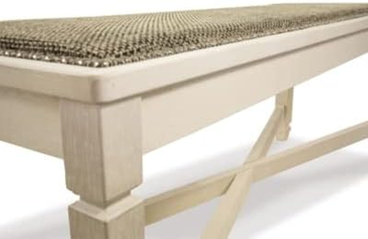 Bolanburg French Country Upholstered Dining Room Bench, Antique White