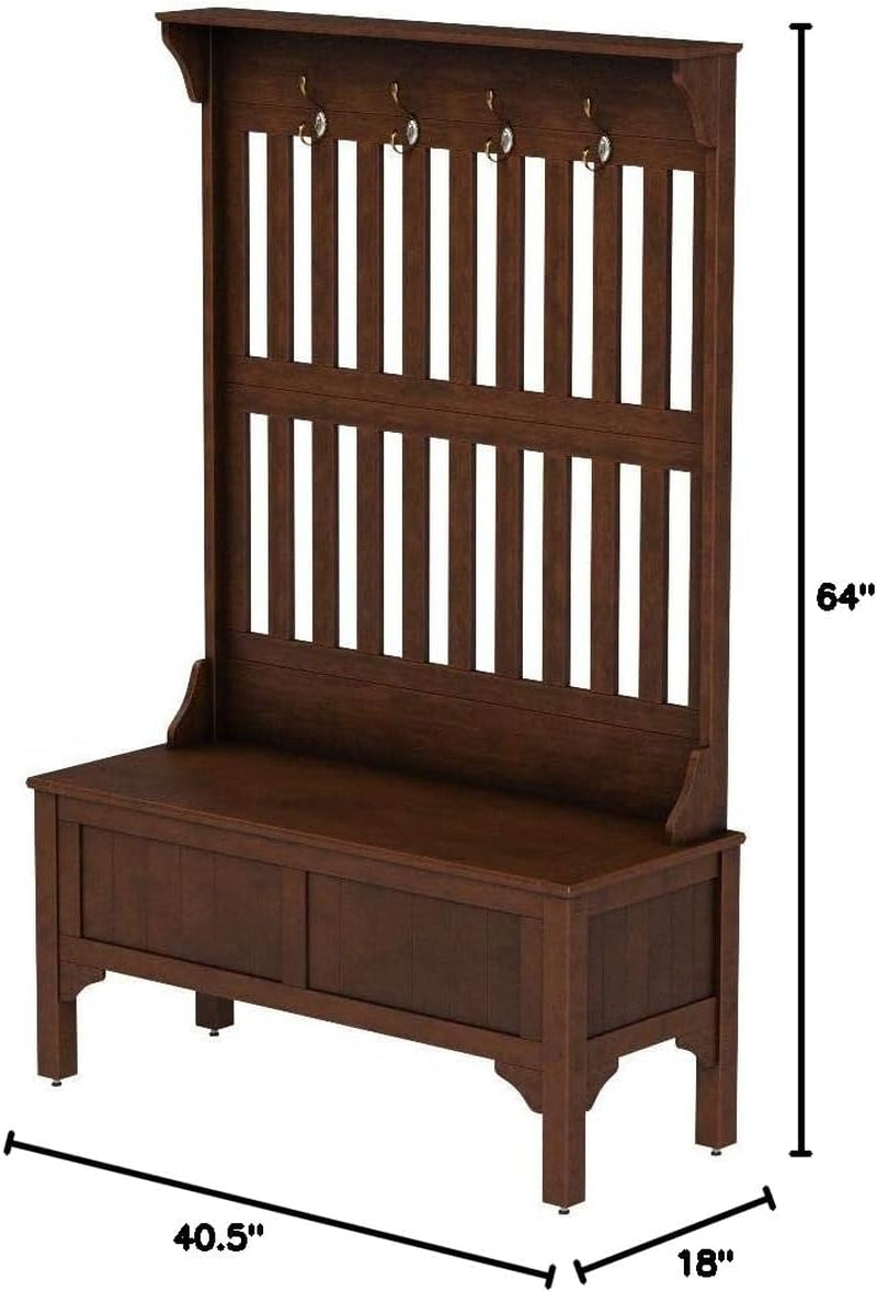 General Line Cherry Hall Tree with Bench