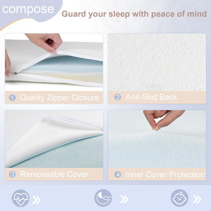 Baby Bassinet Mattress Pad, 33" X 20" Dual Sided Comfort Gel Memory Foam Mattress with Removable Breathable Soft Tencel Cover Fit for Baby Delight/Mika Micky/Koolerthings Bassinet