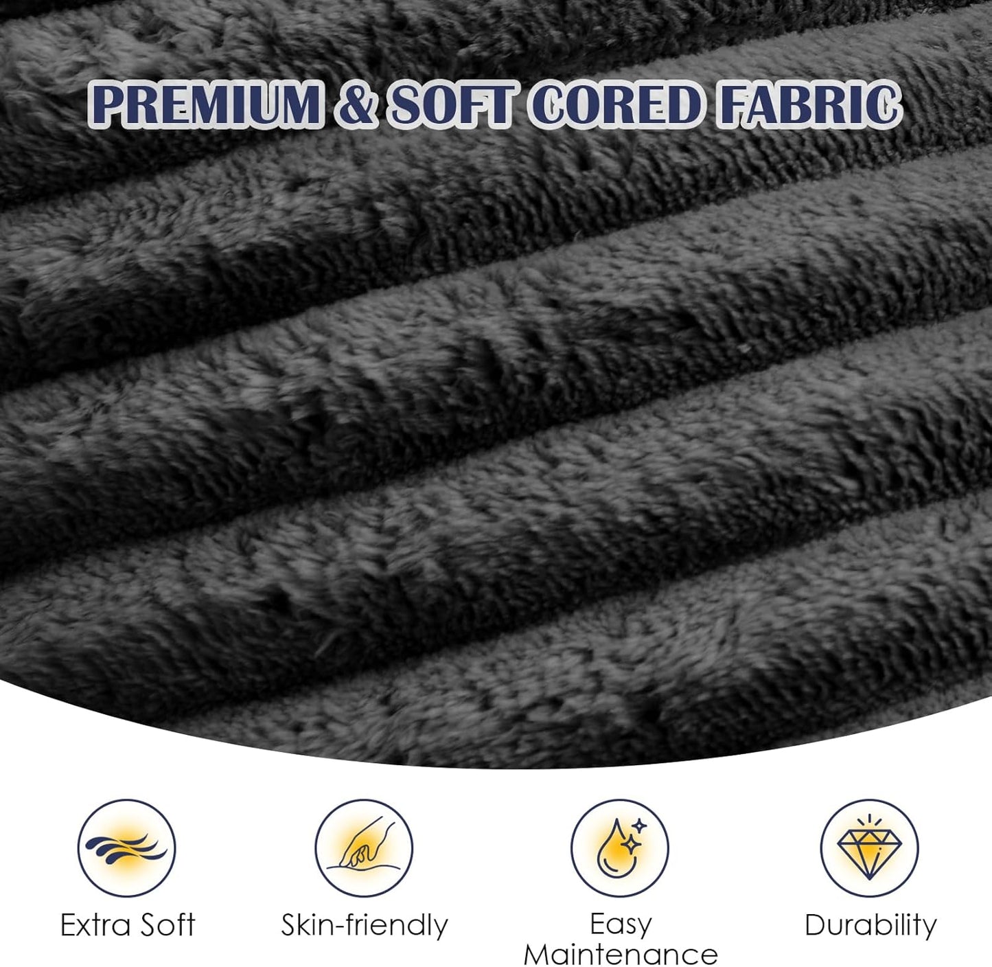 Stuffed round Pouf Ottoman,Corduroy Foot Rest with Shredded Foam Filling, Lightweight and Fluffy Pouf Storage Ottoman for Living Room,Floor Poufs for Couch,20"X 17",Dark Grey