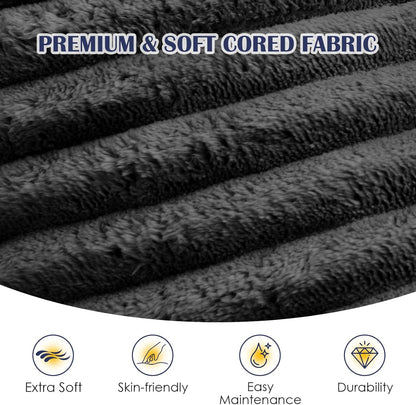 Stuffed round Pouf Ottoman,Corduroy Foot Rest with Shredded Foam Filling, Lightweight and Fluffy Pouf Storage Ottoman for Living Room,Floor Poufs for Couch,20"X 17",Dark Grey