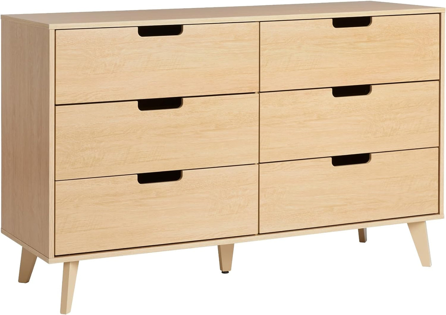 Modern 6-Drawer Dresser Bedroom Storage Organizer, 52 Inch, Riviera