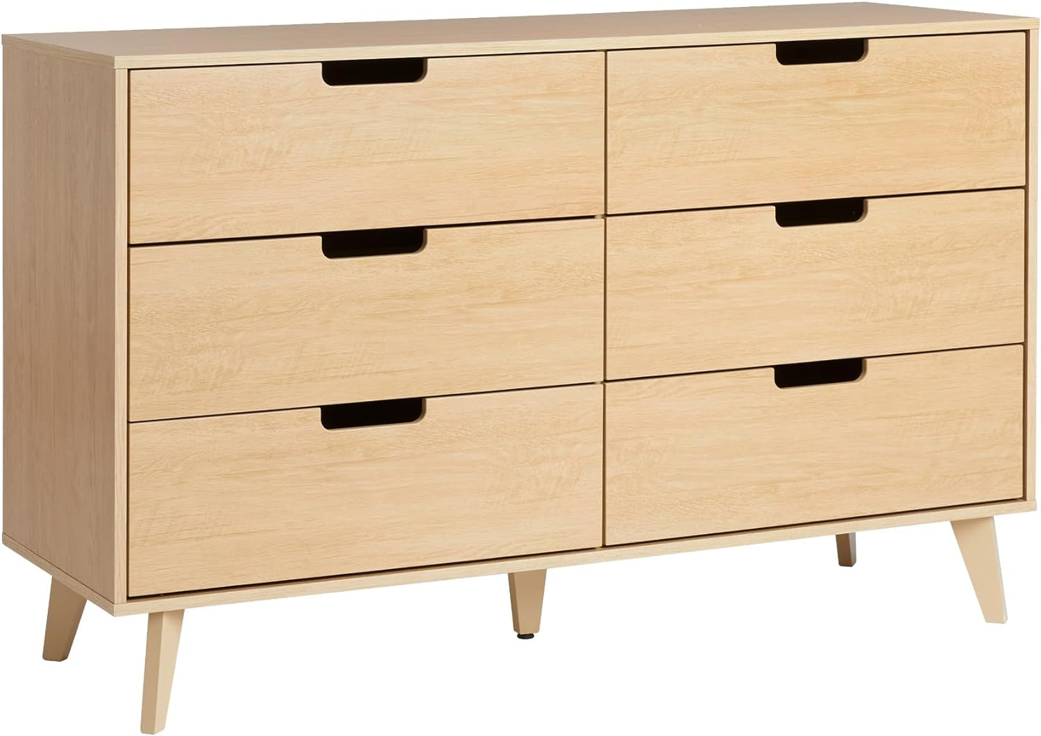 Modern 6-Drawer Dresser Bedroom Storage Organizer, 52 Inch, Riviera