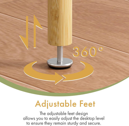 Bamboo Side Table, Small Bedside Table, 2 Tier End Table with Open Shelf, 21.5 Inch Tall Narrow Couch Table, Boho Natural Nightstand, Entryway Table, Accent Table, Home Decor for Living Room, Bathroom