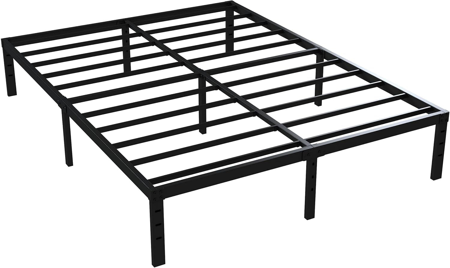16 Inch Queen Bed Frame No Box Spring Required, Metal Platform Queen Size Bed Frames with 14 Inch Storage, 3,500 Lbs Heavy Duty Steel Slats Support, Easy Assembly Mattress Foundation