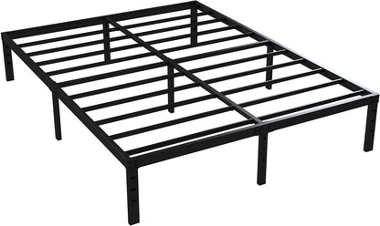 16 Inch Queen Bed Frame No Box Spring Required, Metal Platform Queen Size Bed Frames with 14 Inch Storage, 3,500 Lbs Heavy Duty Steel Slats Support, Easy Assembly Mattress Foundation