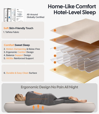 2026 Upgrade Air Mattress for Tesla Model Y [Click Self-Inflate, Home-Level Comfort] USB-C Charging Built-In Air Pump & Ergonomic Design with 2 Pillow, Camping for Tesla Model Y 2020-2026