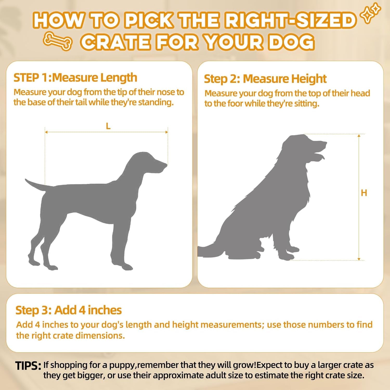 46" Large Dog Crate Furniture, Double Door Wooden Indoor Dog Kennel Furniture, Decorative Pet Cage End Table with Wheels for Extra Large Breed Dogs, Size 2XL, Rustic Brown