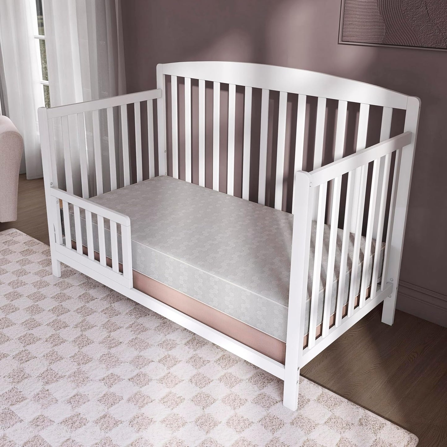 Honeycomb Orthopedic Firm Fiber Standard Baby Crib Mattress, Greenguard Gold and JPMA Certified, 5” Fiber Core Optimum Support, Fits Crib and Toddler Bed, Waterproof Vinyl Cover