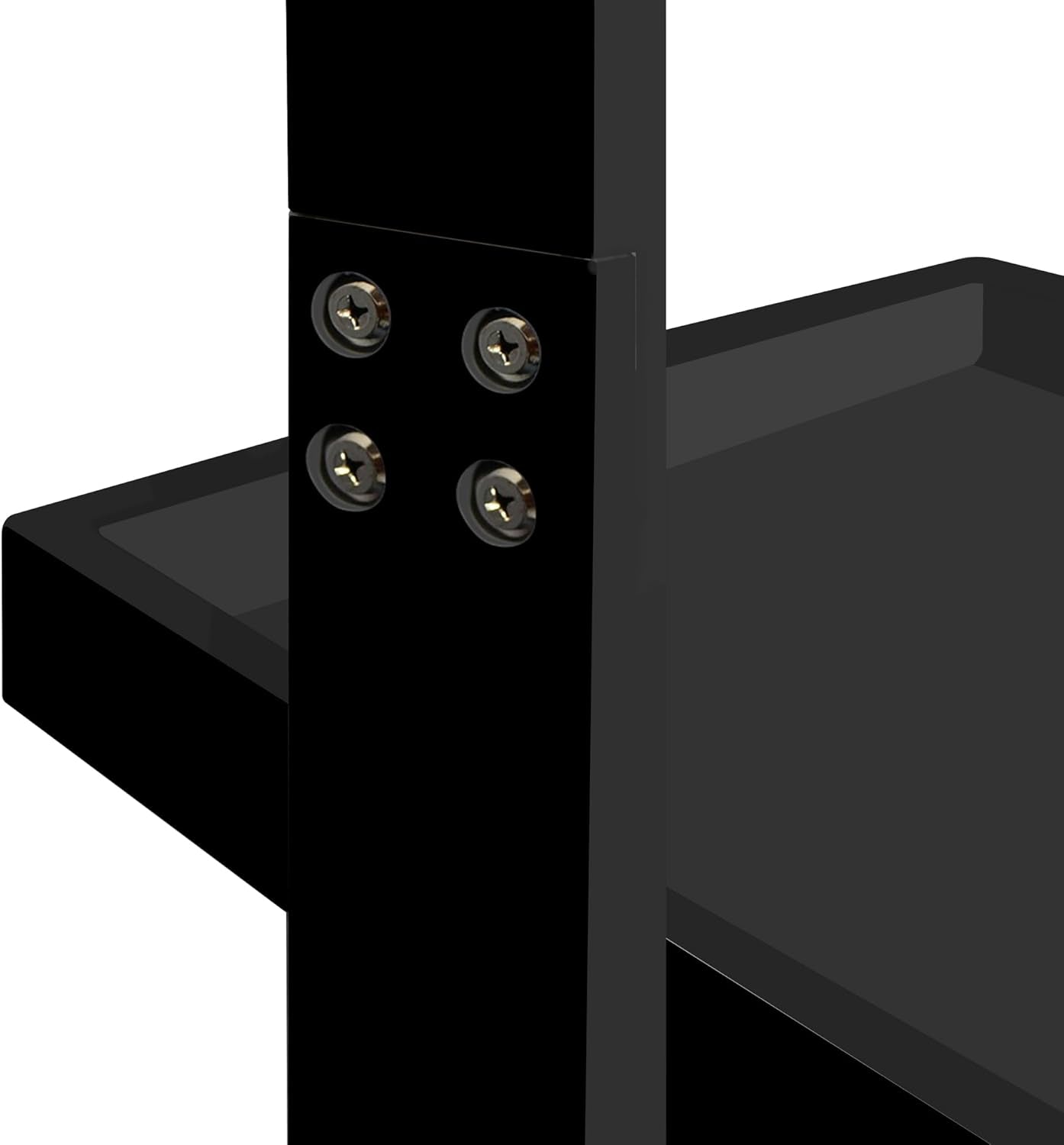 Modern 5 Tier Leaning Wall Ladder Bookshelf Organizer, Storage Rack, 70 Inches, Black