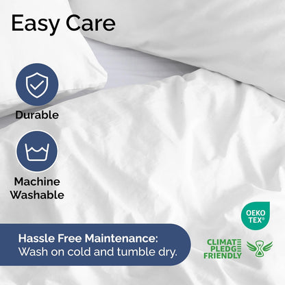 Duvet Cover King Size Set - Extra Soft King Duvet Cover 104" X 90" with 2 Pillow Shams - Hotel Luxury, Easy Care and Fade Free W/ Zipper Closures & Ties - All Season, Comfy, Cozy & Breathable (White)
