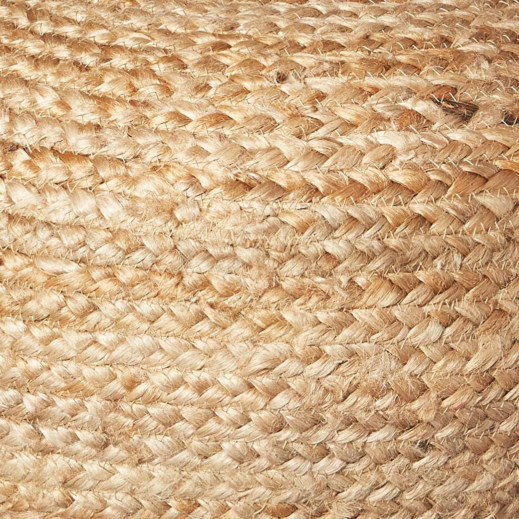 round Pouf Ottoman Footrest, Natural Jute Woven, Boho Pouf, Bohemian Style Casual Seating for Living Room, Bedroom, Patio Decor 19"X 19"X 10.5"