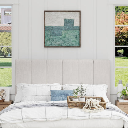 King Headboard Upholstered Headboards for King Size Bed Headboard Panels Adjustable Height Grayish White Linen Head Board