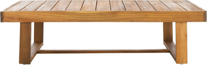 Outdoor Collection Duncan Natural Brown Slatted Top Solid Wood Coffee Table