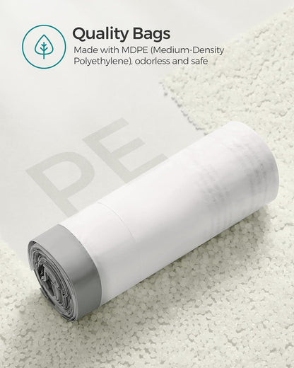 Trash Bags for 8-Gallon (30 L) Trash Cans, Drawstring Kitchen Garbage Bags, Pre-Separated, Liner Code 30A, 2 Rolls, 90 Count, White UKRB30A02