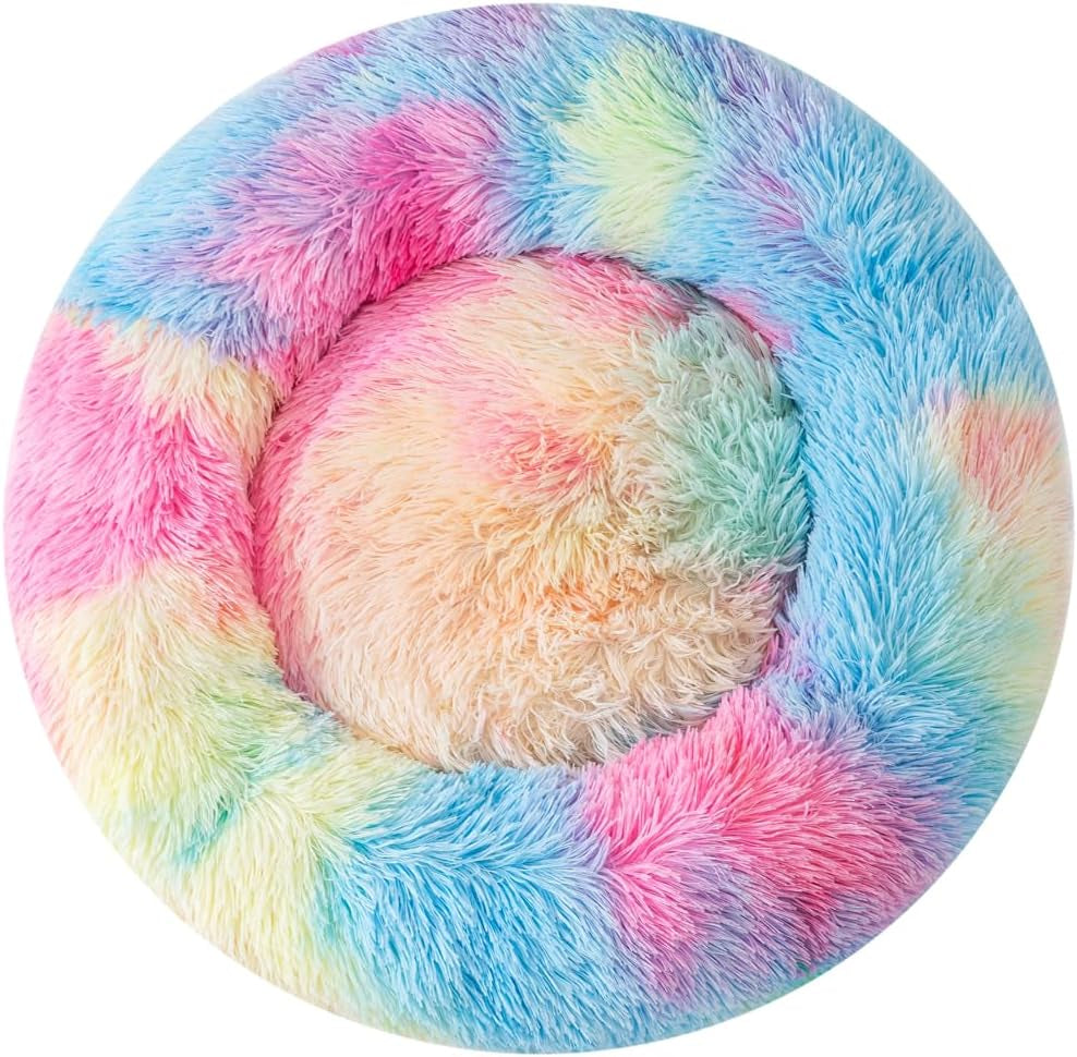 Small Dog Bed Cat Bed Donut Kitten Beds Dog Sofa Small Sofa Puppy Bed Cute Bed Cat Pet for 3Kg Pet Donut Bed
