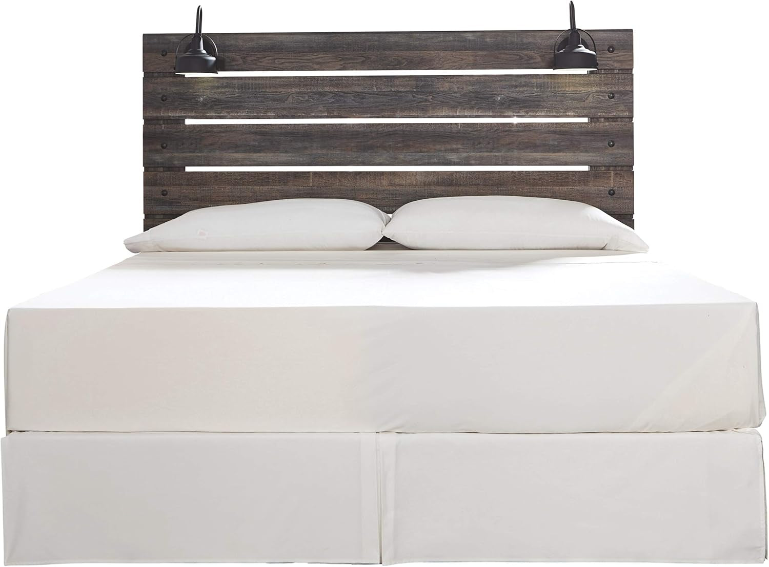 Drystan Rustic Panel Headboard ONLY with USB Charging Stations, King, Brown