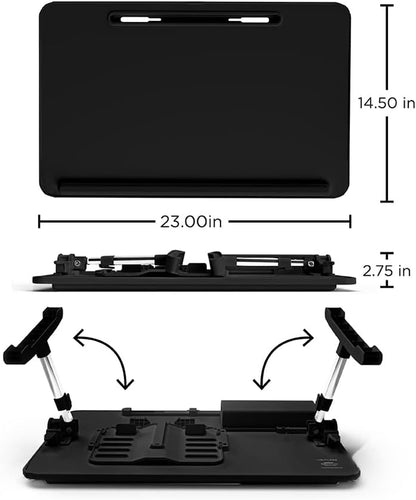 Limitless Totaldesk Portable Modern Workstation and Lap Desk with Adjustable Height & Tilt (Black)