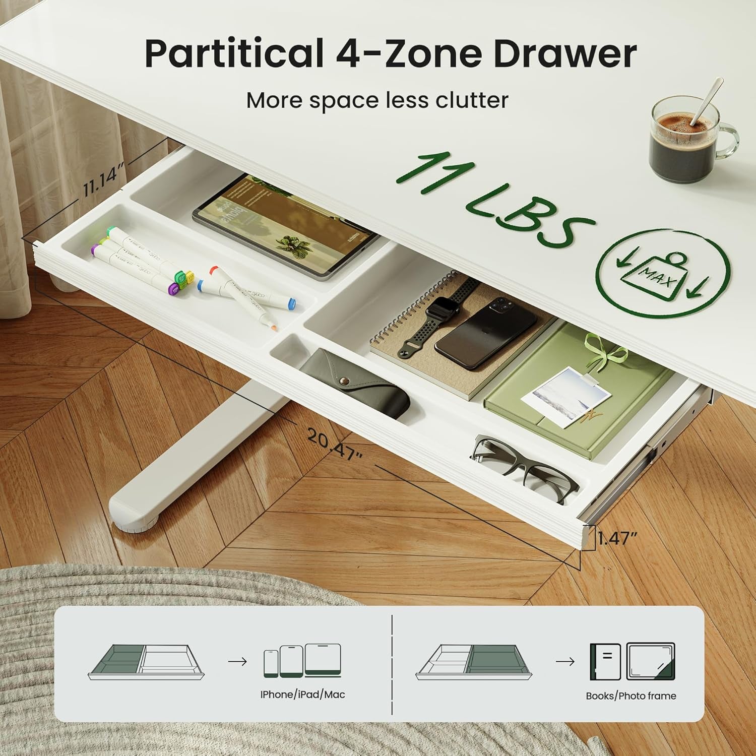 55X24 Inchs Electric Standing Desk - One-Piece Glass Top, Height Adjustable Workstation with 4 Memory Presets, Ergonomic Sit-To-Stand Table for Home Office & Gaming