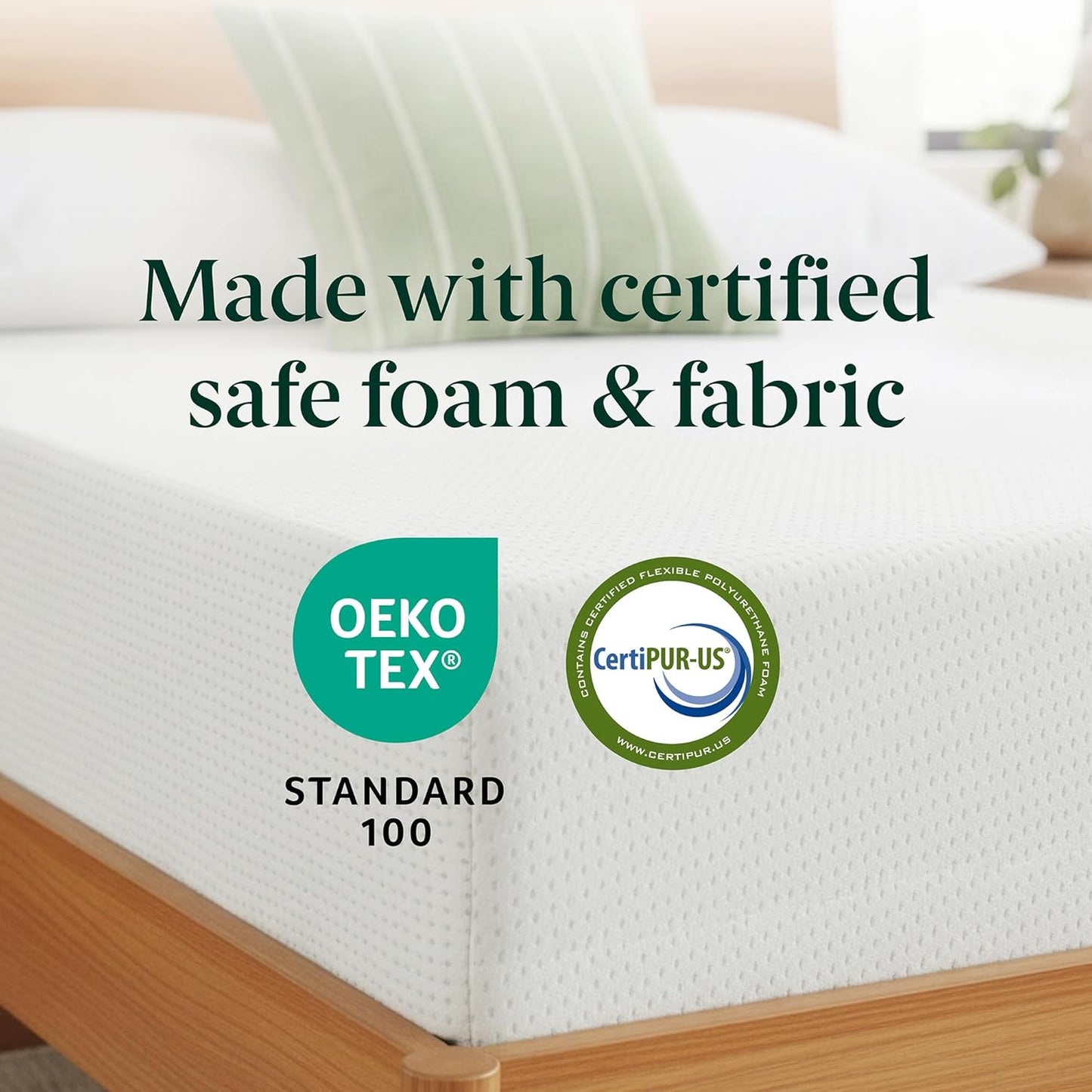 6 Inch Twin Green Tea Memory Foam Mattress [New Version], Fiberglass Free, Medium Firm Feel, Zoned Pressure Relief, Certified Safe Foams & Fabric, Mattress in a Box