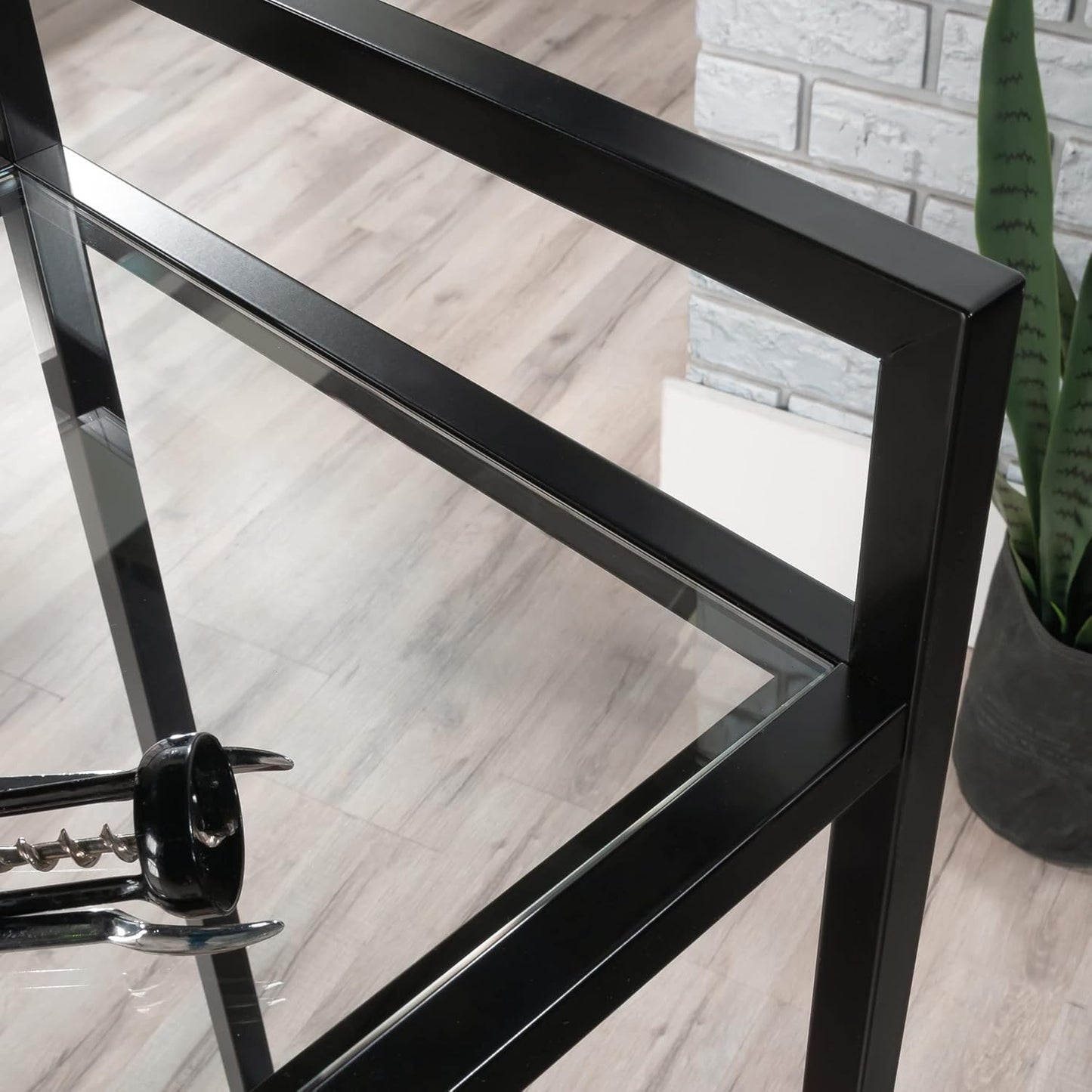 International Lux Bar Cart, Black Finish