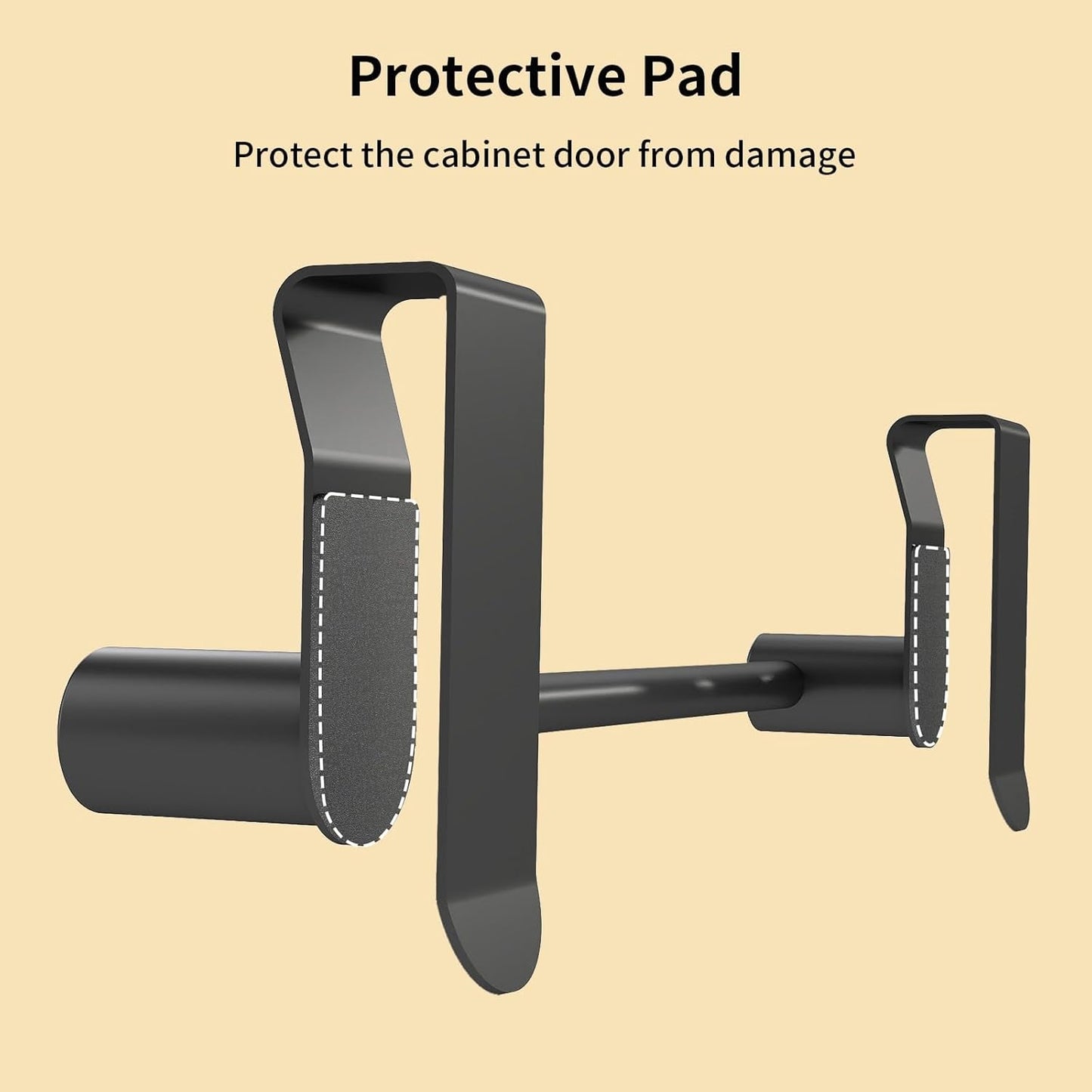 Matte Black over Door Towel Rack, Stainless Steel over Cabinet Cupboard Towel Bar Kitchen Bathroom Towel Holder, Storage Dish Towel Holder, 2 Pack,