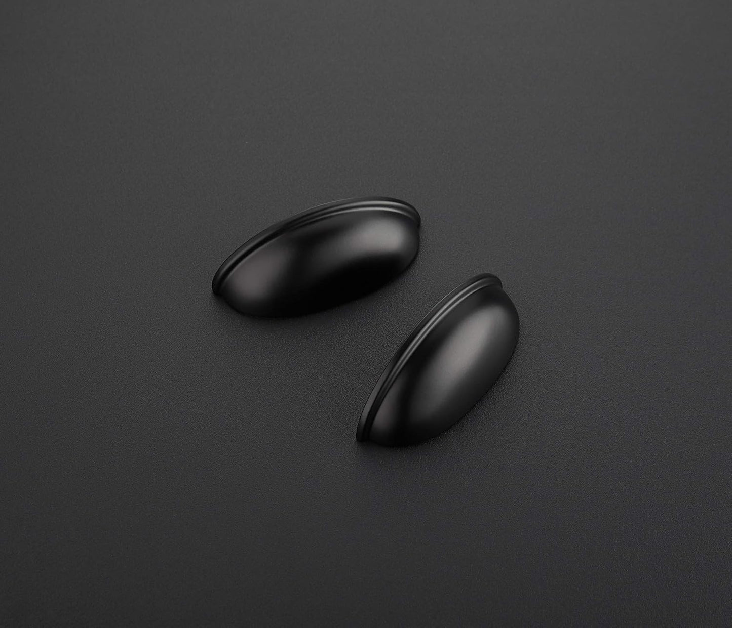 10 Pack 3" Drawer Pulls Flat Black Cabinet Cup Pulls Kitchen Hardware Cabinet Handles Drawer Handles Knobs 3 Inch Hole Center