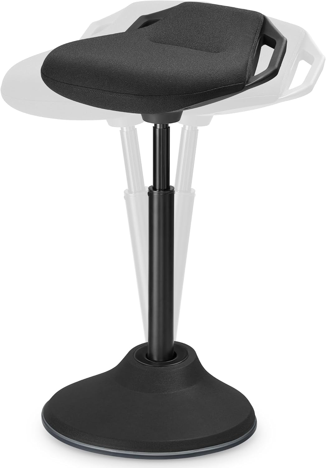 Standing Desk Chair, Adjustable Ergonomic Wobble Stool, 23.6-33.3 Inches Drafting Chair, Swivel Sitting Balance Stool, Fabric Upholstery, Anti-Slip Bottom Pad, Ink Black UOSC02BK